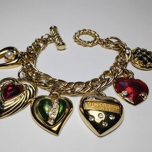 Victoria's Secret Heart Charm Bracelet 7-1/2"